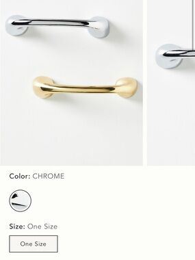 Polished Metal Wall Handle - Chrome (28 total handles)